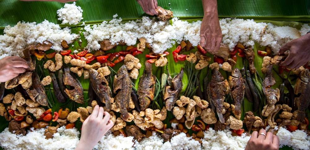 Boodle fight in the Philippines