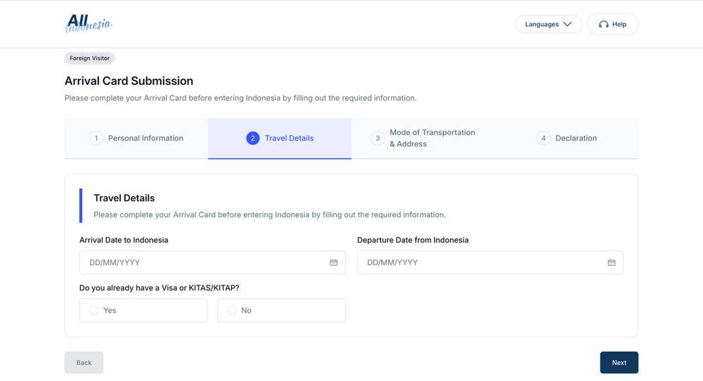 Thông tin về chuyến hành trình tới Indonesia. 