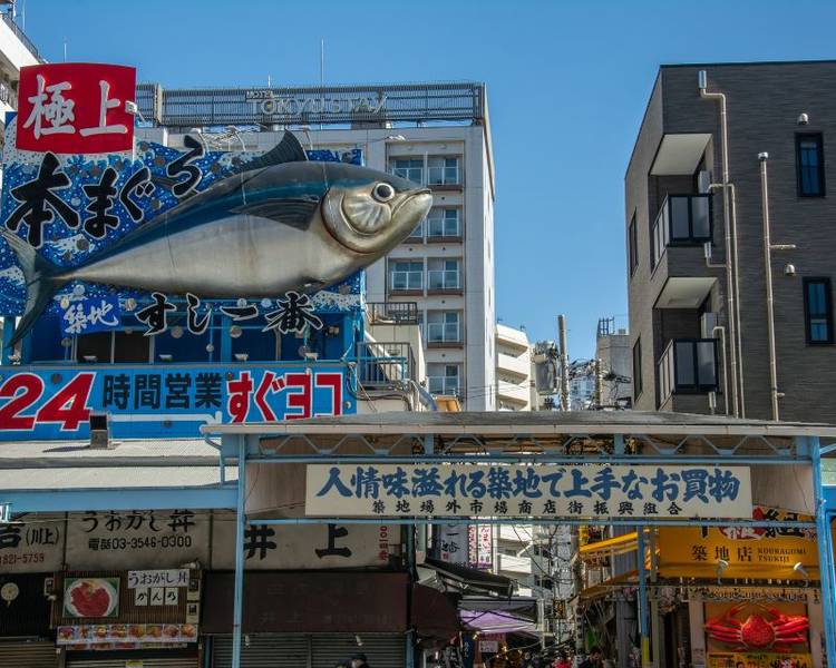 Tsukiji Outer Market là nơi lưu giữ trọn vẹn tinh thần của khu chợ hải sản nổi tiếng tại xứ Phù Tang.