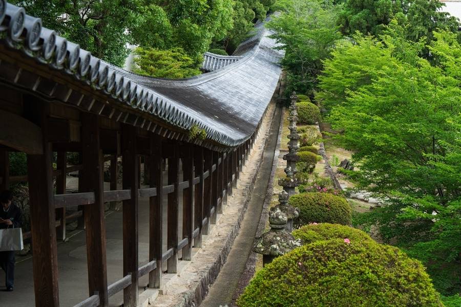 Kiến trúc Kibitsu-zukuri cổ được lưu giữ tại đền Kibitsu Okayama. 