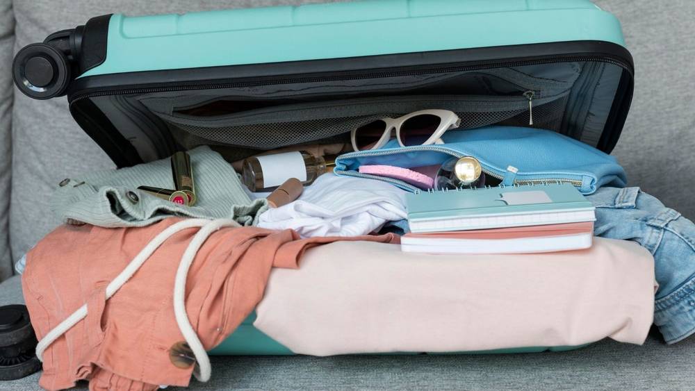 A carry-on sized suitcase