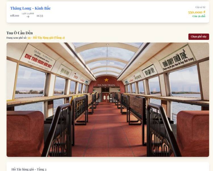 hình ảnh minh họa chỗ ngồi trên tàu 5 cửa ô