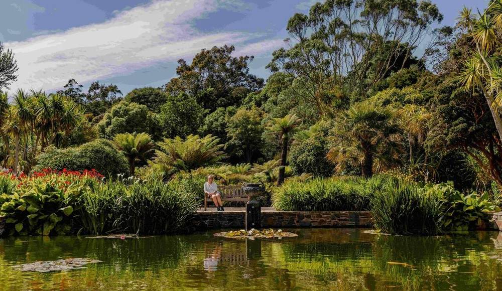 Không gian xanh mát và thanh bình tại Vườn Bách thảo Hoàng gia Edinburgh. 