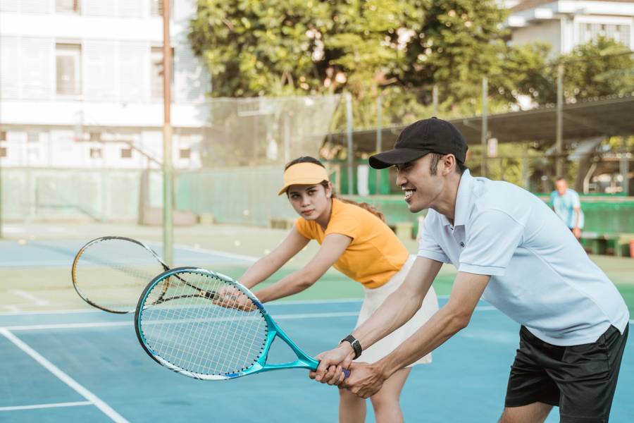 Man playing tennis