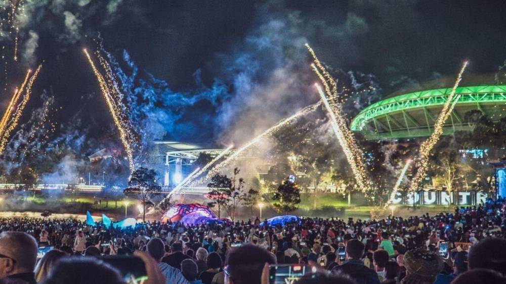 Fireworks on Australia Day in Adelaide, Australia