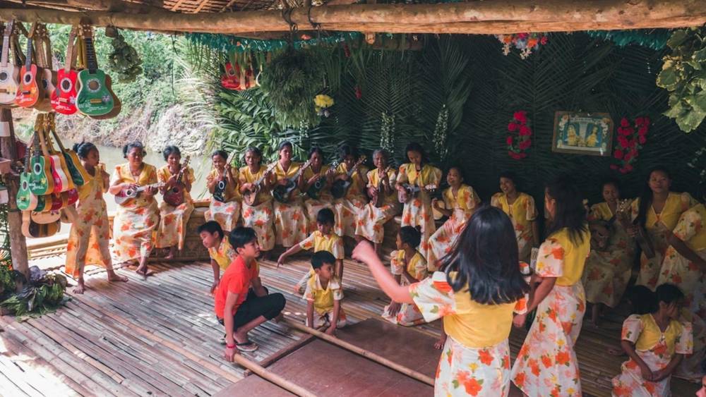 Locals playing music in Bohol, Philippines