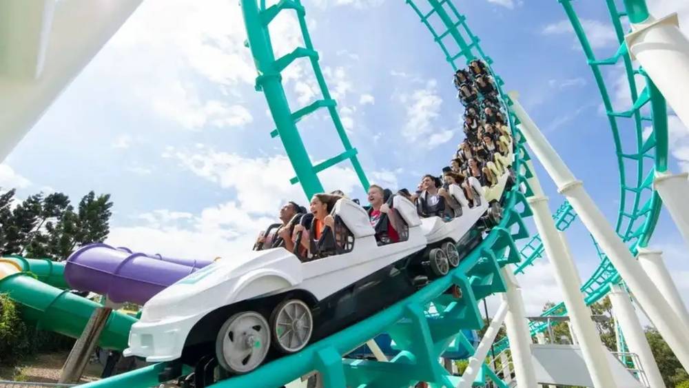 A roller coaster in Dreamworld on the Gold Coast