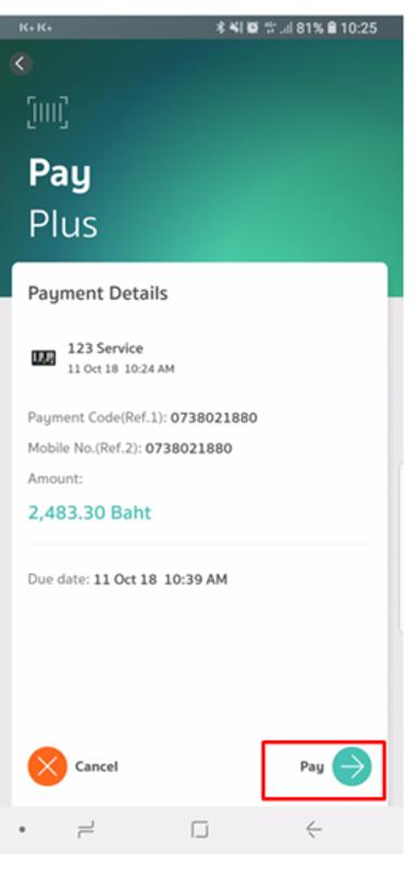 Click on "Pay with K PLUS"