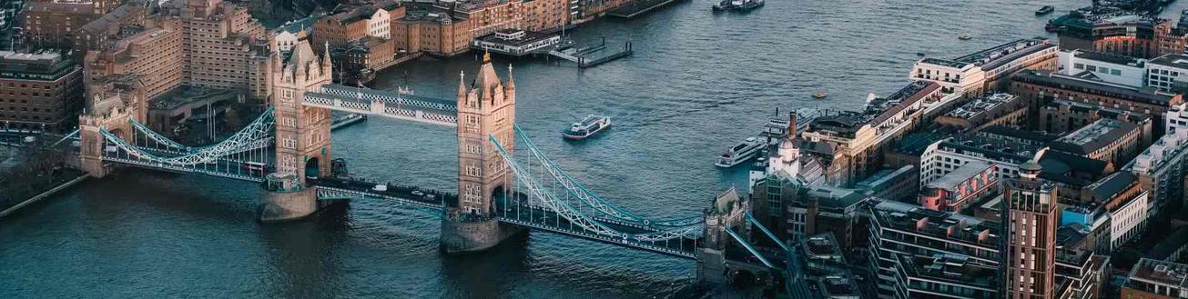 Tower Bridge over the River Thames in London, England
