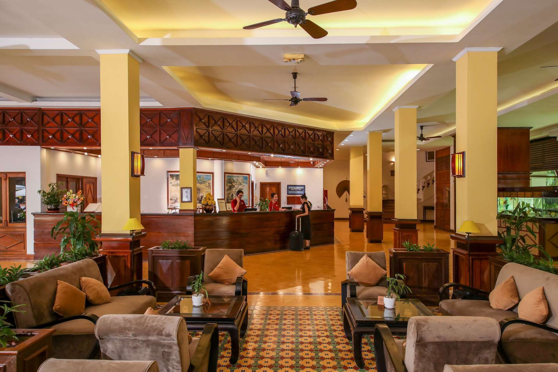 Không gian sảnh chờ tại Victoria Can Tho Resort