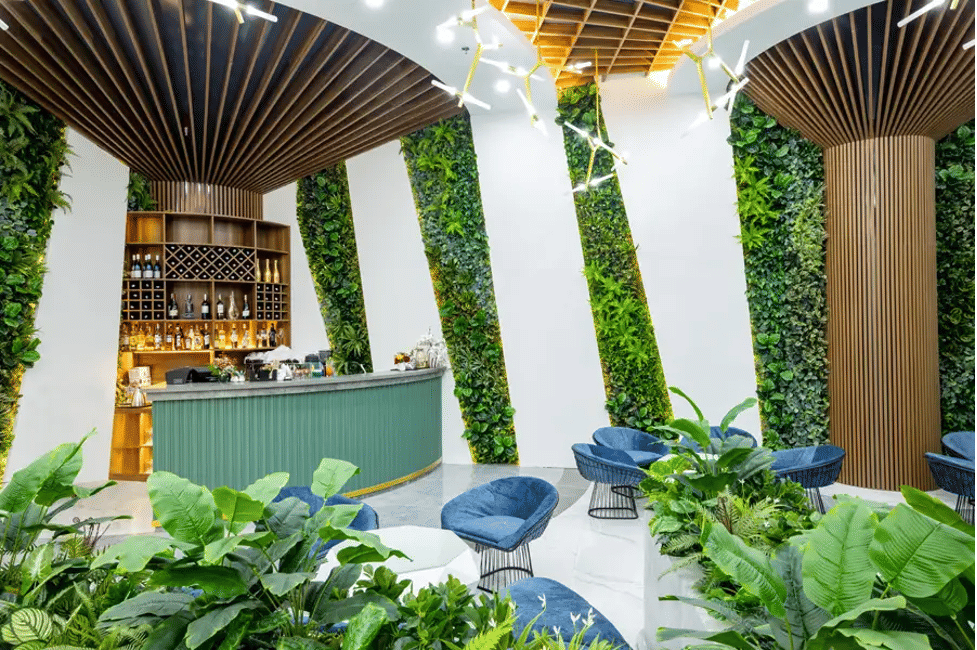 Quầy bar ở sảnh của Glenda Tower Moc Chau Hotel