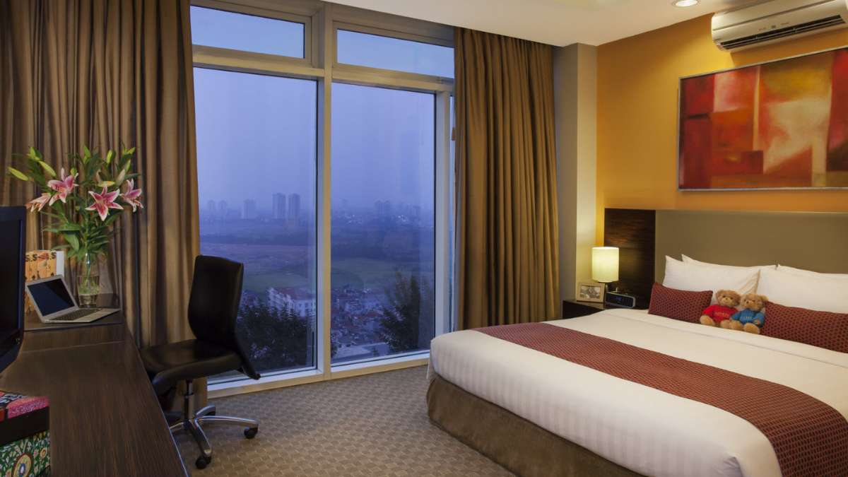 Bedroom Deluxe 1 của Somerset Hoa Binh Hanoi