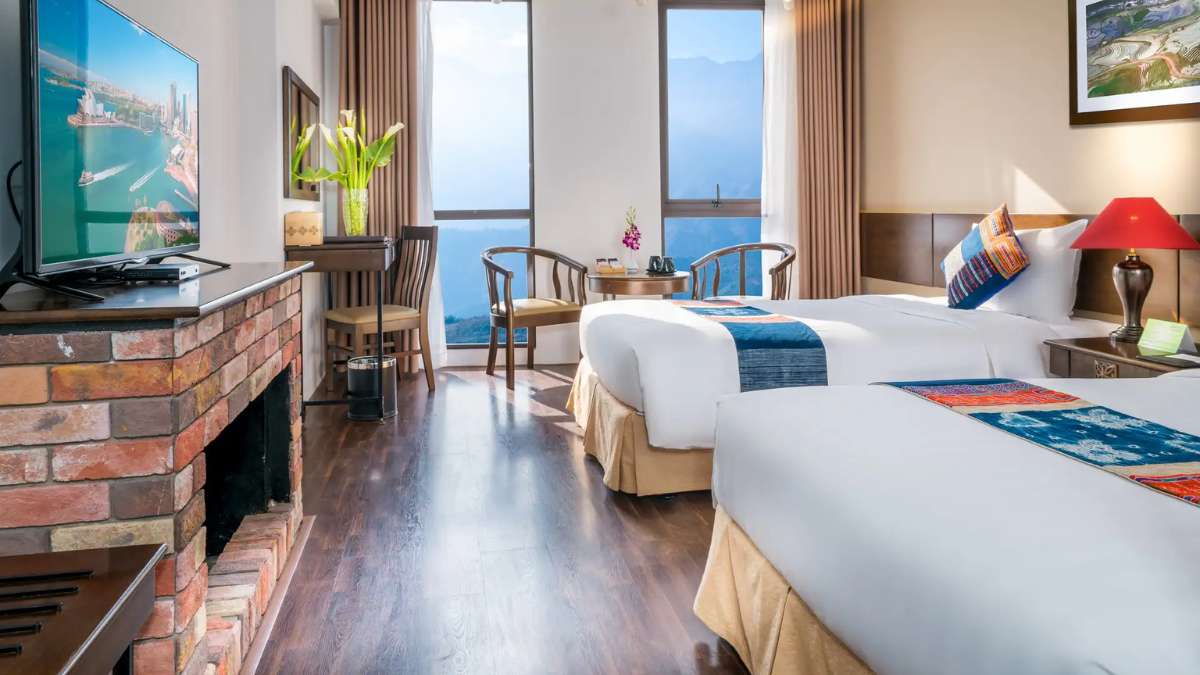 Không gian phòng Deluxe Family tại Amazing Hotel Sapa
