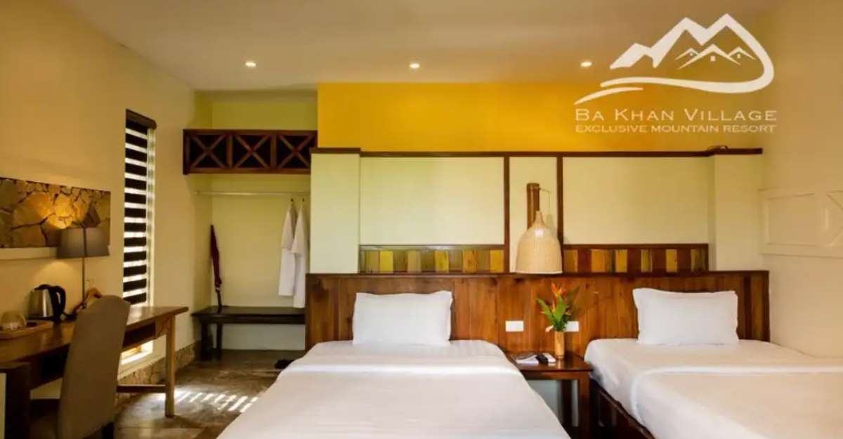 Không gian Rock Twin Garden Bungalow tại BaKhan Village Resort