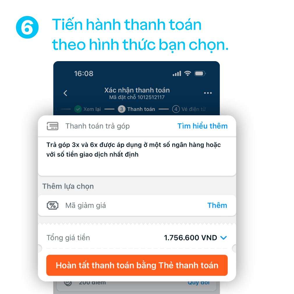 Tiến hành thanh toán vé máy bay Phú Quốc