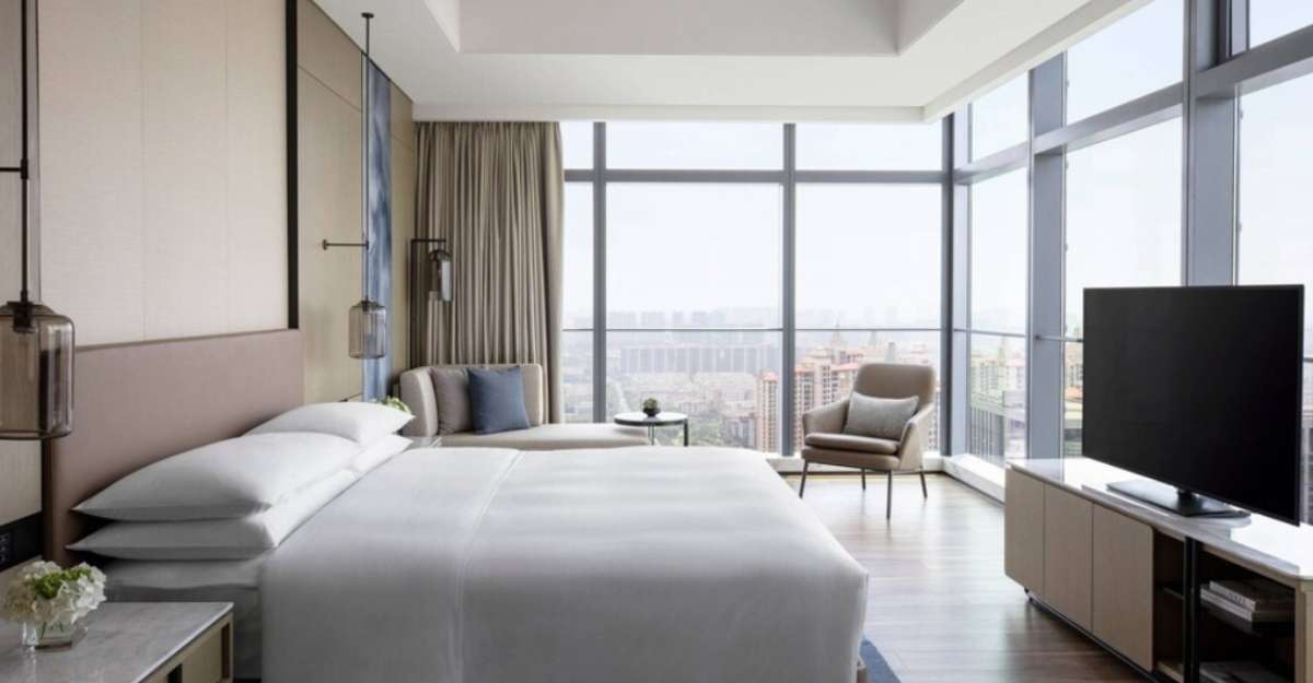 Phòng Zhangjiagang Marriott Hotel với view thành phố
