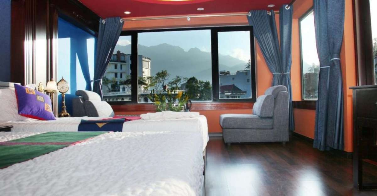 Không gian phòng Deluxe Family tại Sapa House Hotel
