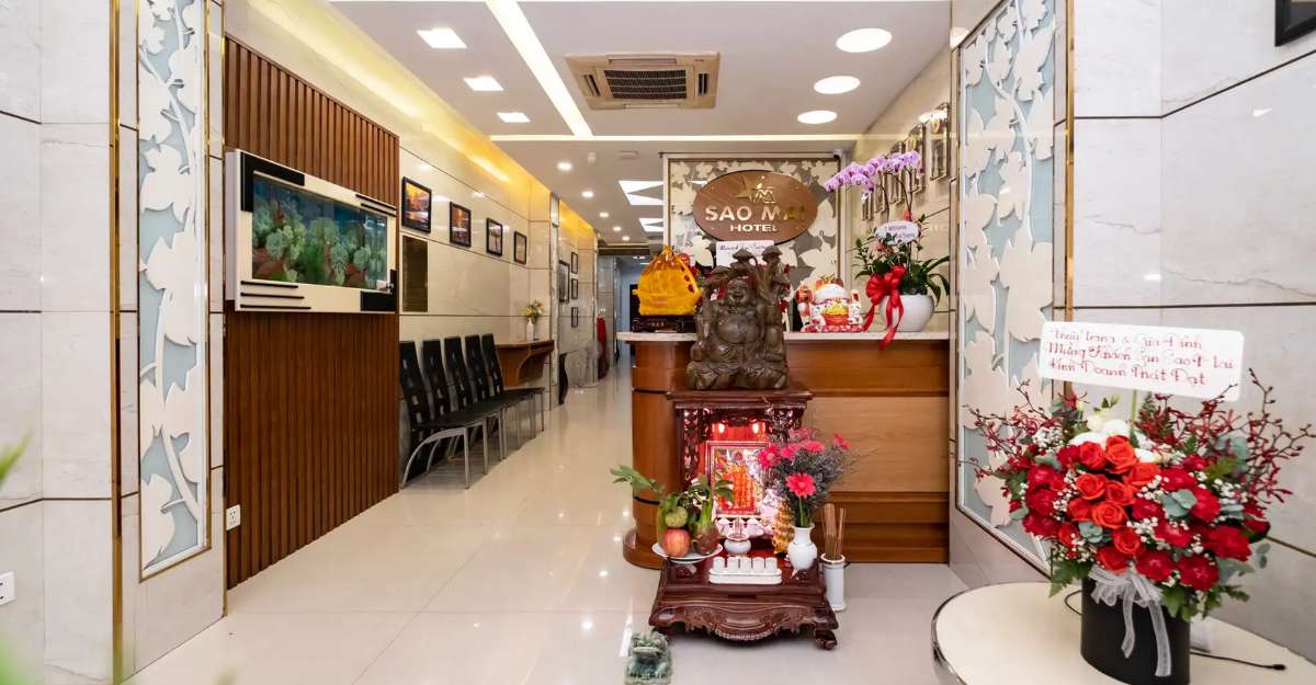 Không gian sảnh chờ của Sao Mai Hotel