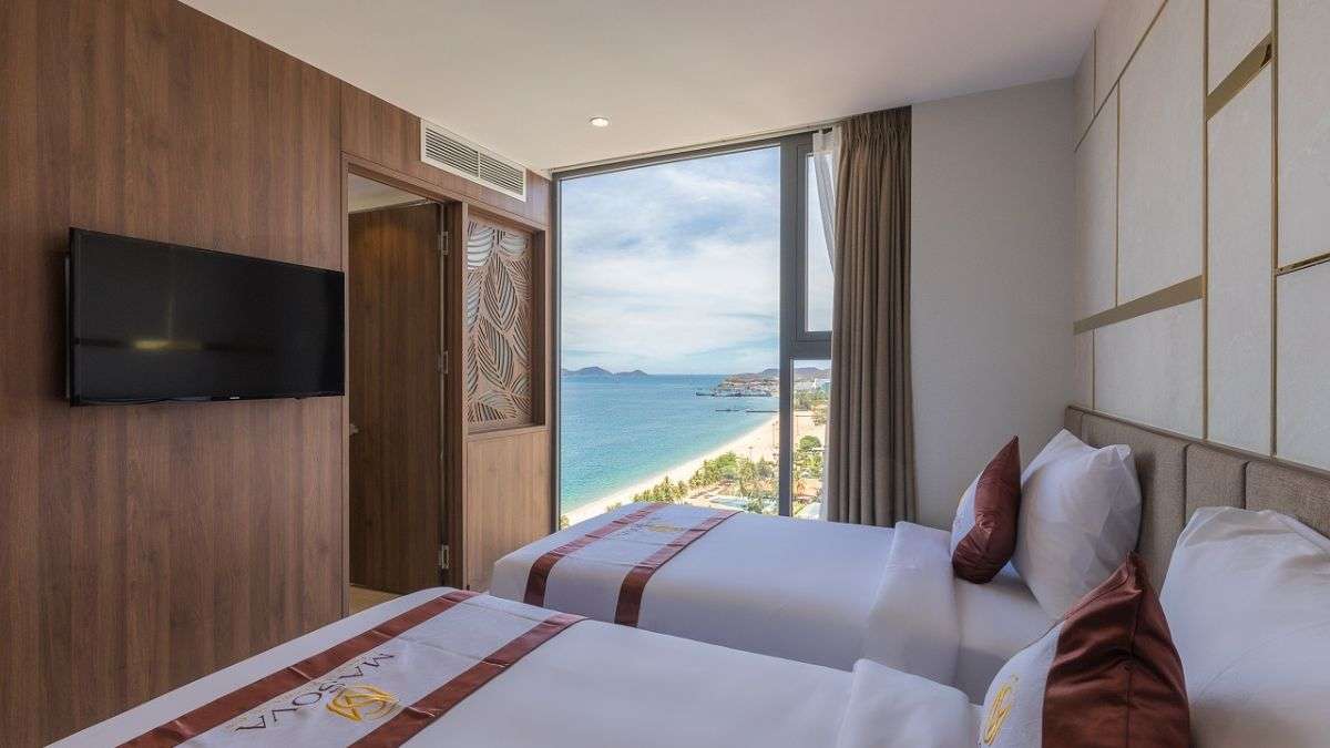 Không gian phòng Deluxe Sea View,partial Twin tại Masova Hotel