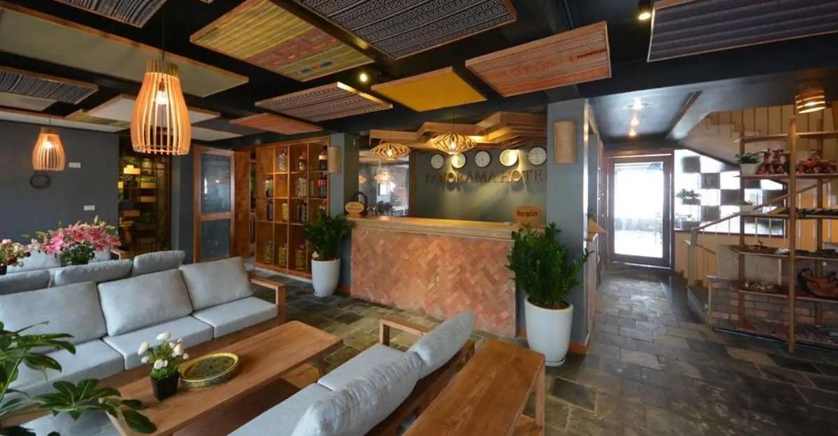 Không gian sảnh chờ hiện đại, sang trọng tại Sapa Panorama Hotel