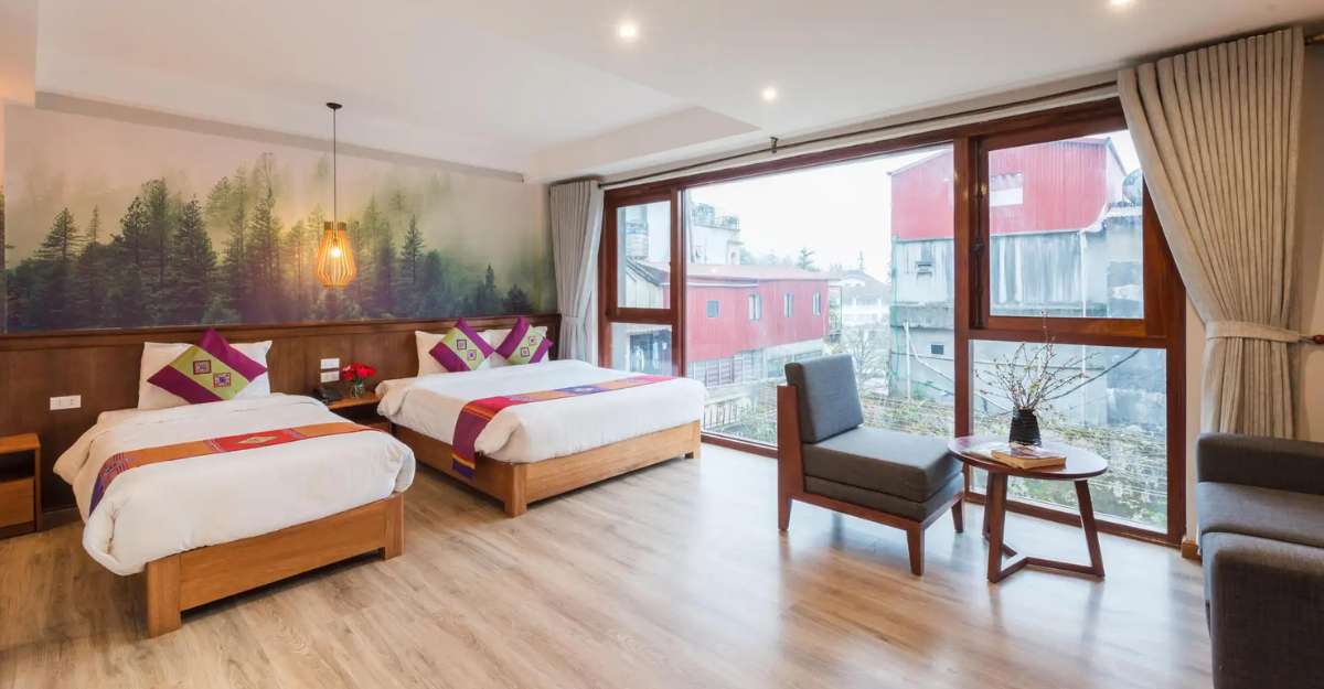 Không gian phòng Superior Family tại Sapa Panorama Hotel