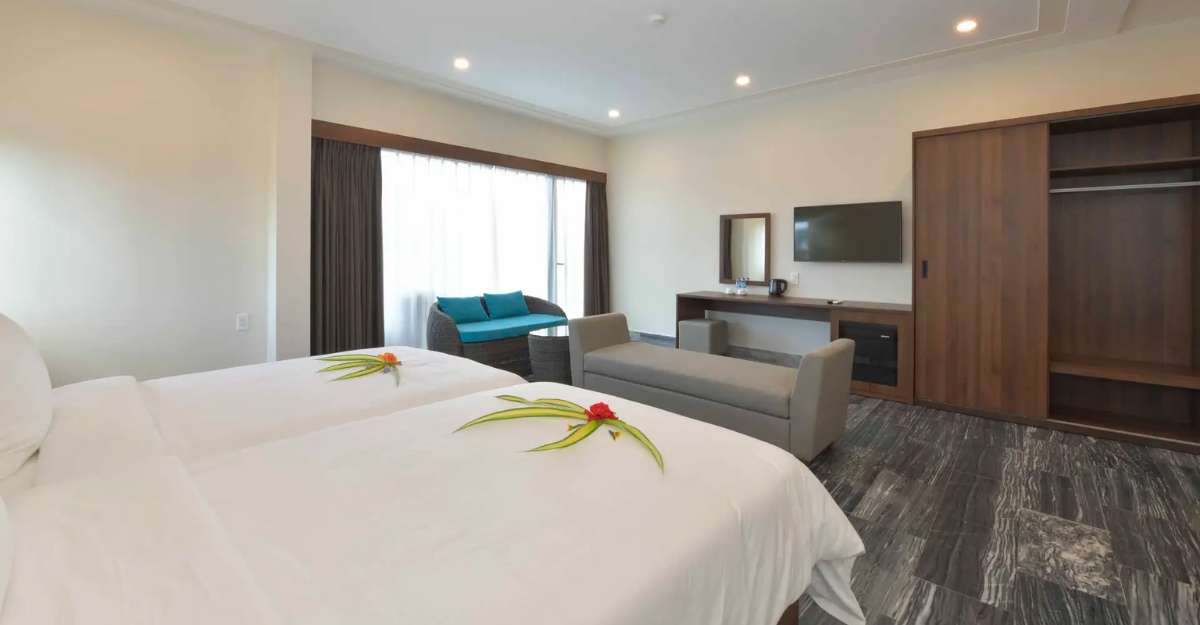 Phòng ngủ tại Family Luxury Villa 6 Bedrooms tại Cocoaland River Beach Resort and Spa