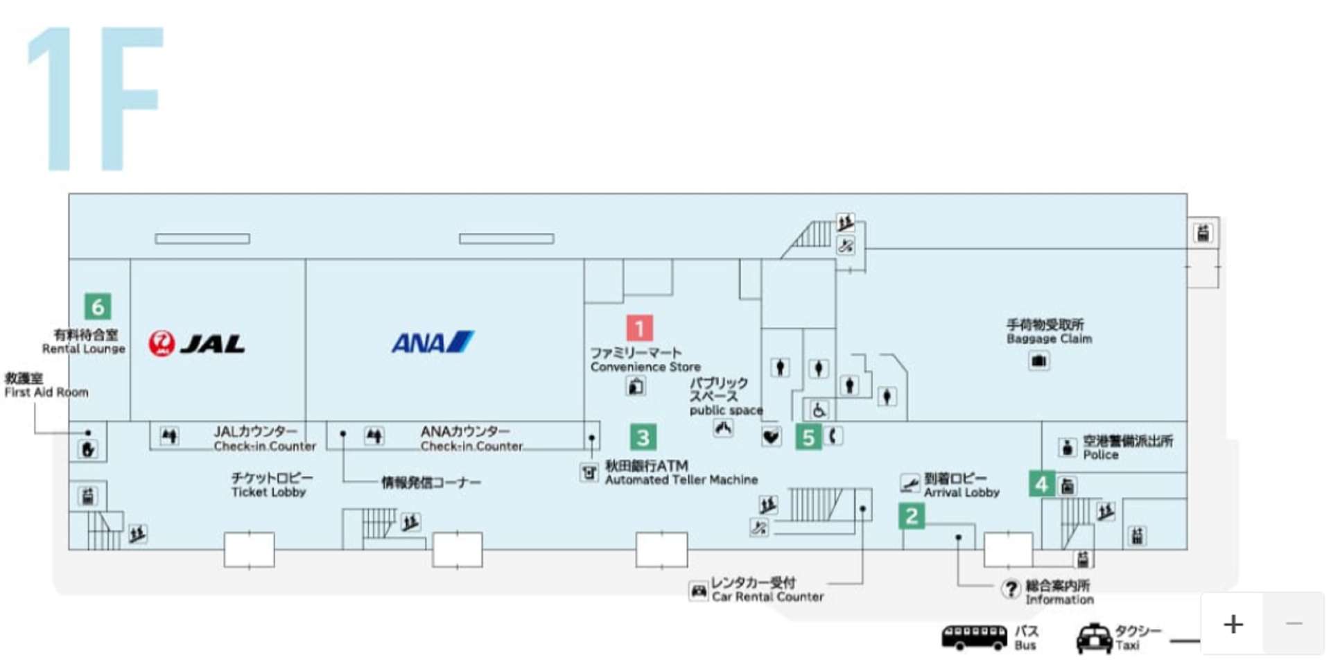 Sơ đồ tầng 1 của sân bay