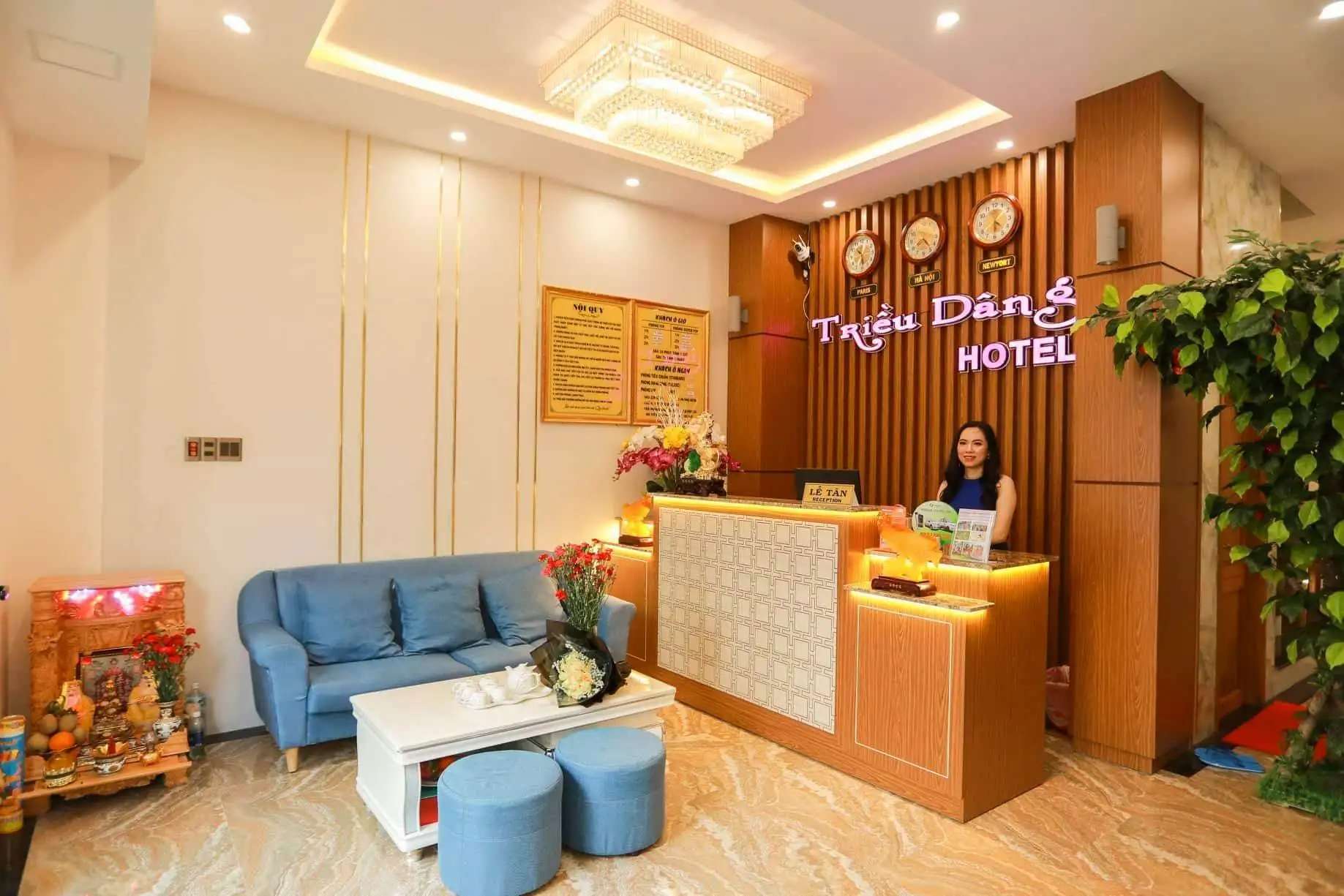 <em>Không gian ấm cúng và gần gũi bên trong khách sạn Trieu Dang Hotel Phu Yen</em> - Khách sạn Tuy Hòa