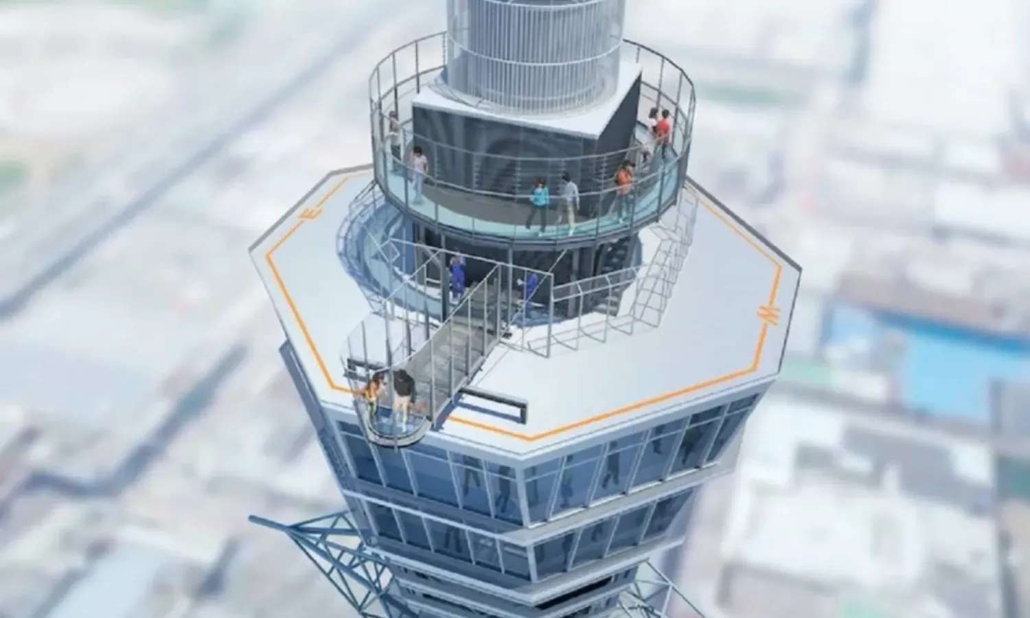 Tháp Tsutenkaku từ trên cao