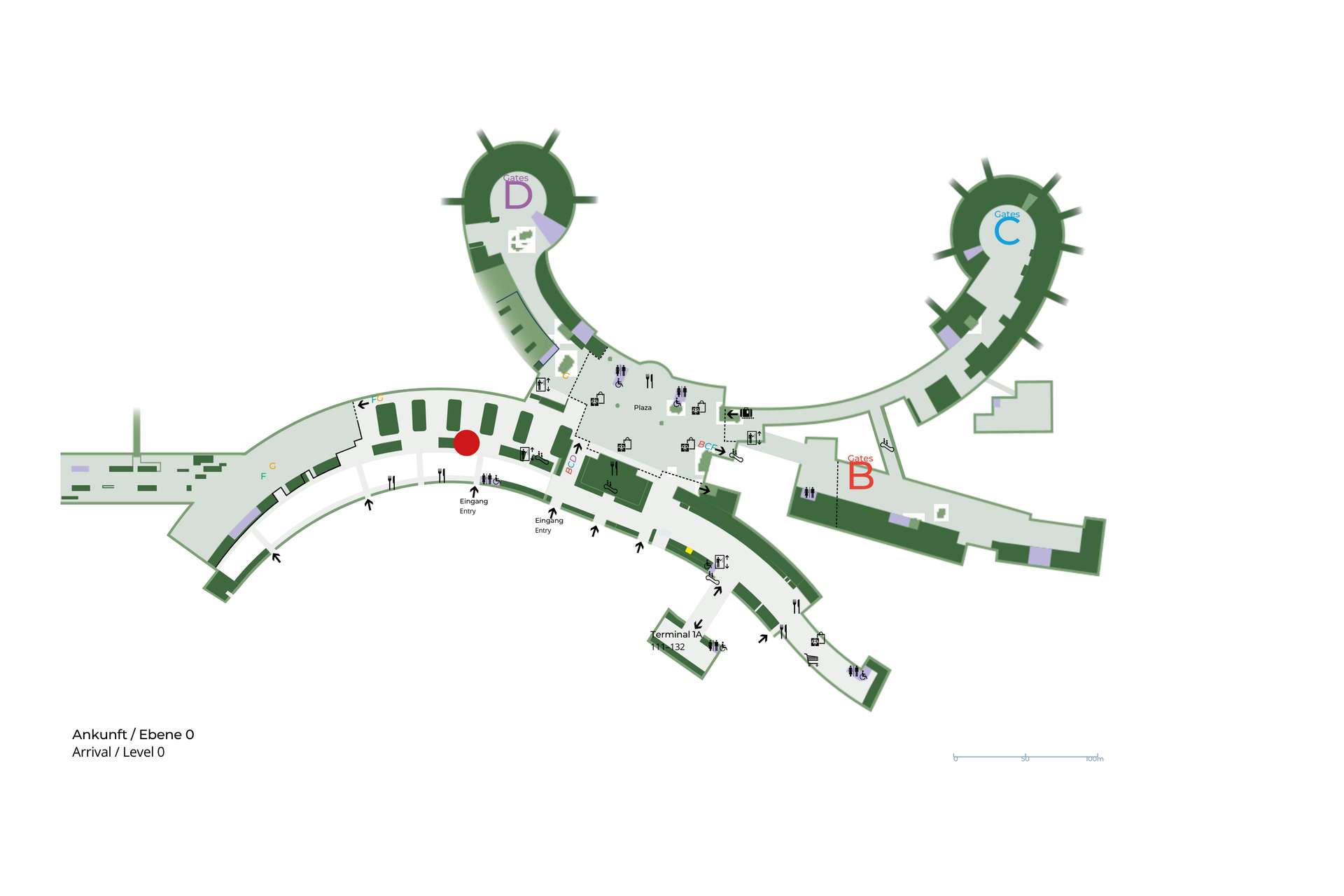Sơ đồ cấu trúc nhà ga 3 của sân bay Vienna