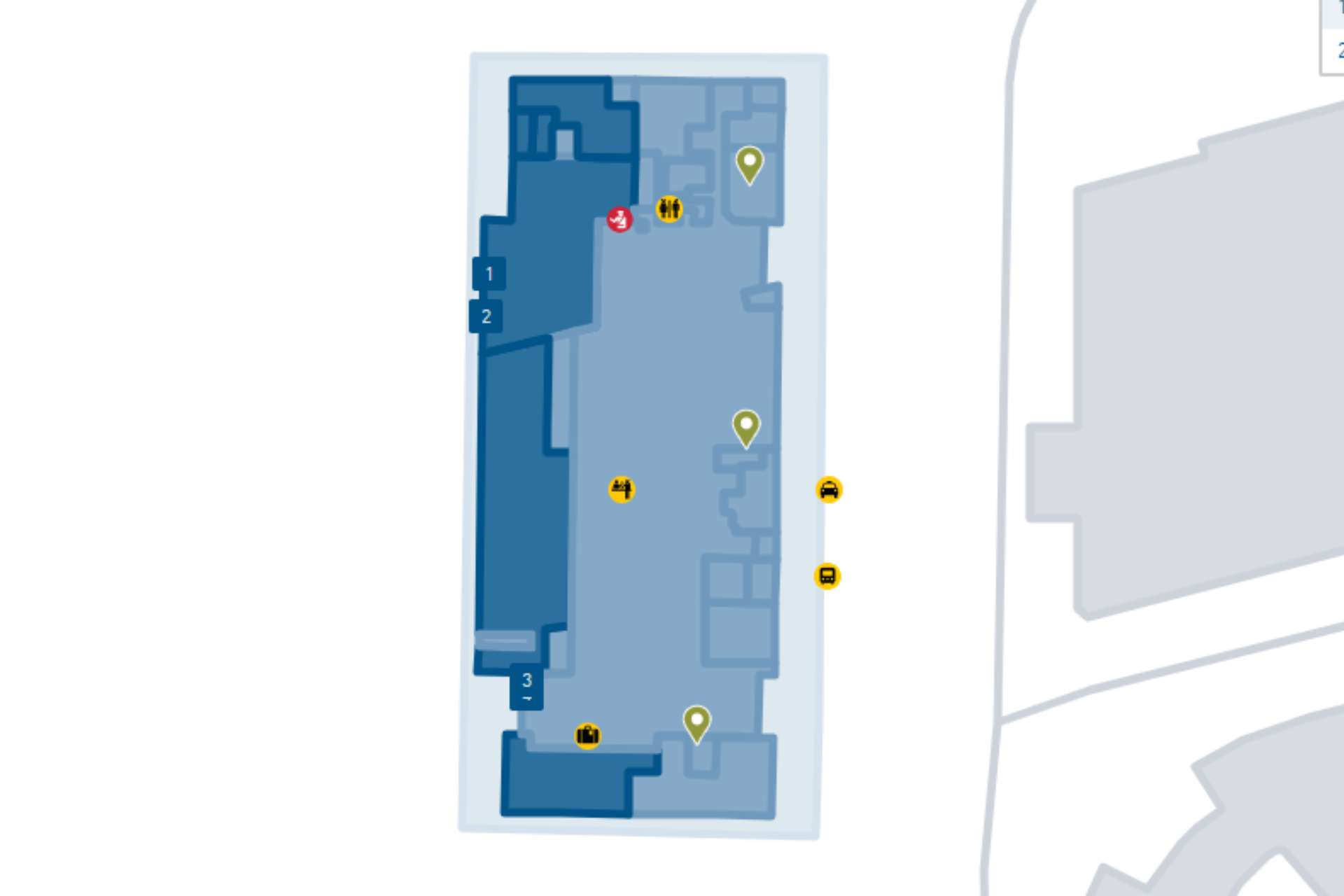 Sơ đồ tầng 1 của nhà ga phía Nam sân bay quốc tế Vancouver