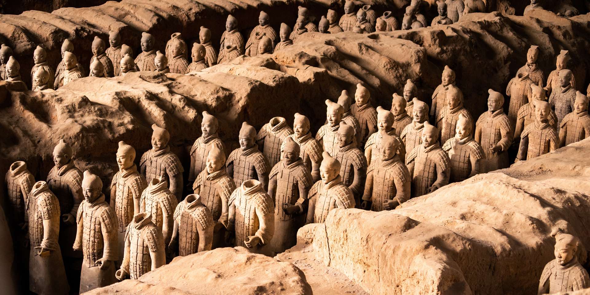 Hình ảnh Binh Mã Dũng làm từ đất nung tại Tây An