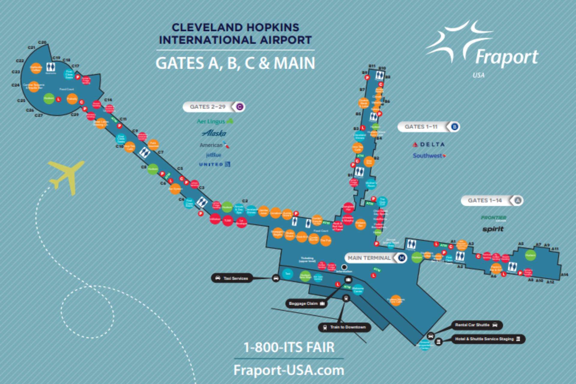 Sơ đồ sân bay quốc tế Cleveland Hopkins