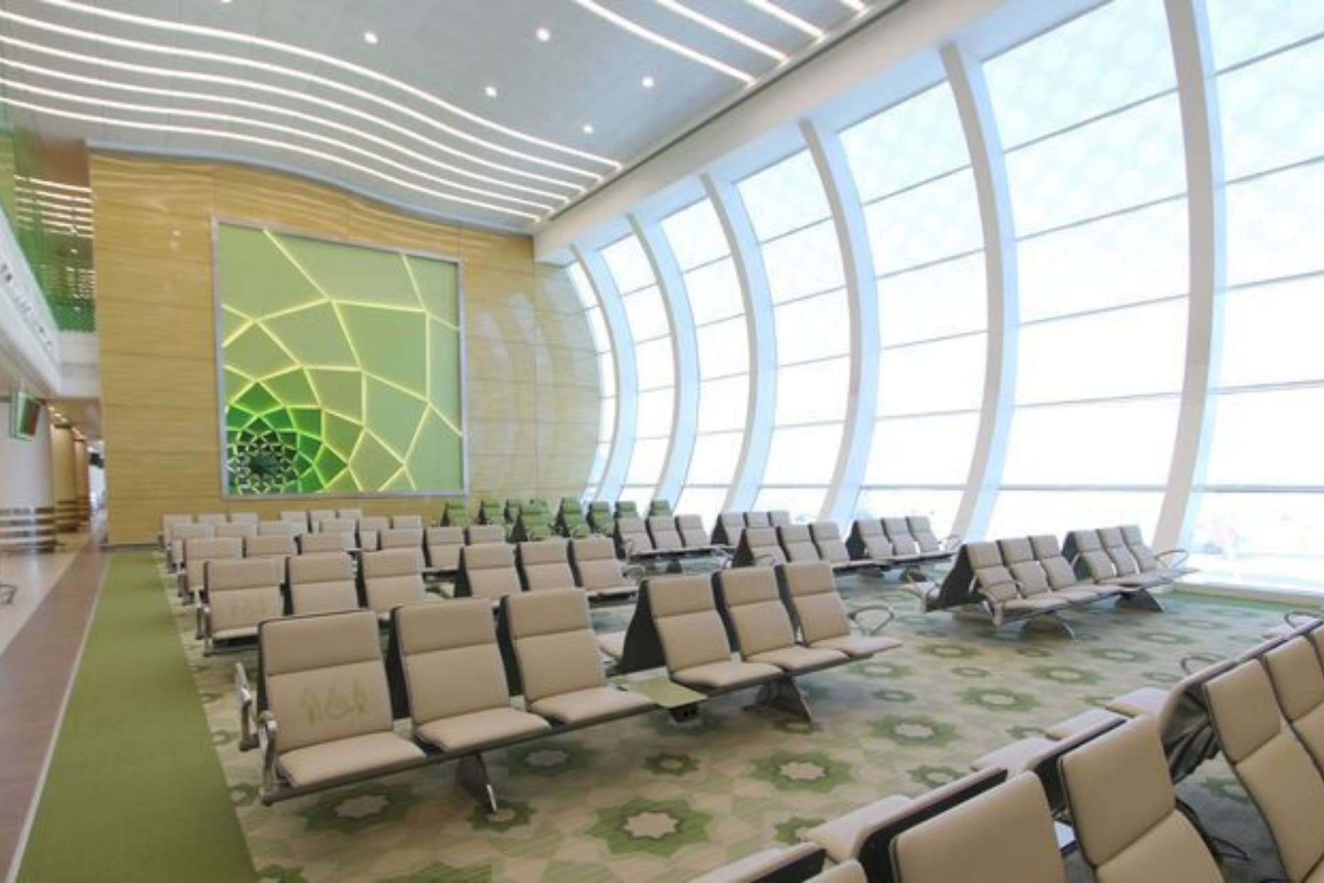 Khu vực phòng chờ ở Sân bay quốc tế Ashgabat