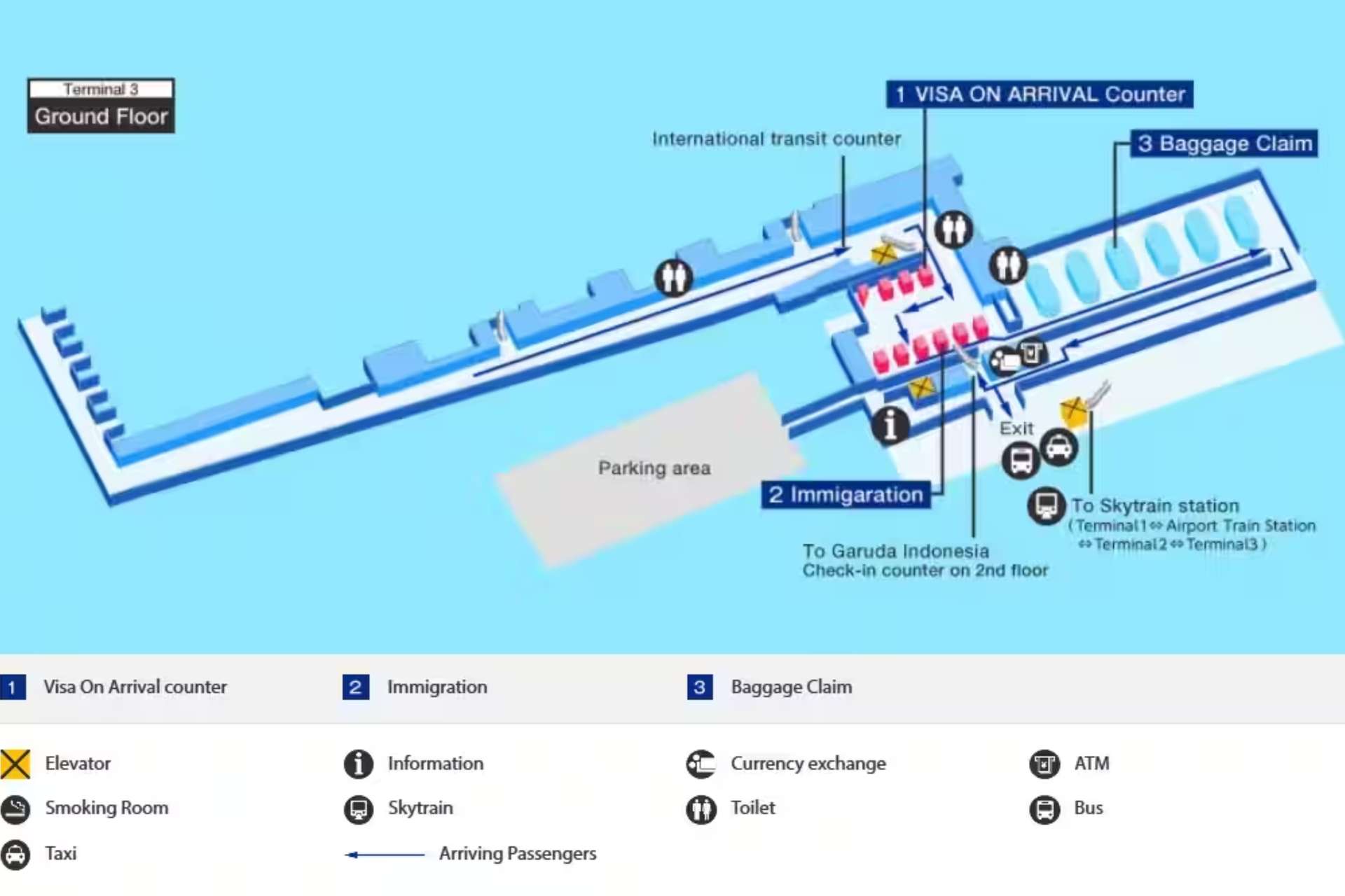 Sơ dồ nhà ga T3 của sân bay quốc tế Soekarno-Hatta