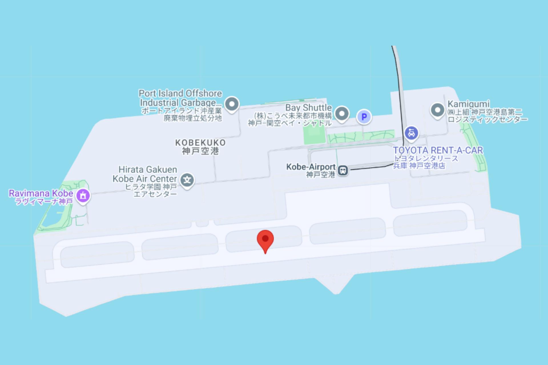 Sơ đồ sân bay Kobe hiện tại