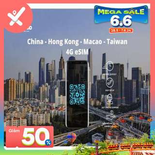 eSIM 4G GoHub dùng tại Trung Quốc, Hong Kong, Macau, VND 350.000