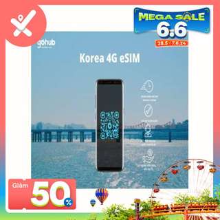 eSIM 4G GoHub dùng tại Hàn Quốc, VND 327.000