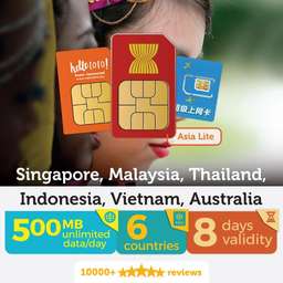 Indonesia Asia Lite Travel Prepaid SIM Card by Hello1010 - Malaysia Only , RM 28