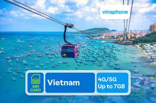Vietnam 4G/5G SIM Card from Vinaphone Carriers (Pickup at Da Nang/Noi Bai International Airport)