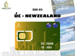 SIM 4G Úc và New Zealand - Nhận/Giao trong Việt Nam từ Simplify Trip, 1.160.000 VND