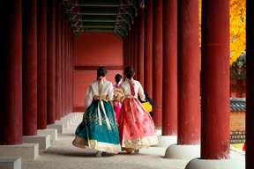 Gyeongbok-gung in Hanbok & Seochon Stroll with Coin Lunch Box by S. A. Tour