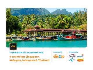4G eSIM for SEA countries (Singapore, Malaysia, Indonesia, Thailand) by Sim2Go, 145.000 VND