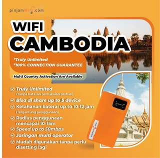 Pinjamwifi: Truly Unlimited Wi-Fi - Cambodia (Indonesia Pickup), 100.825 VND