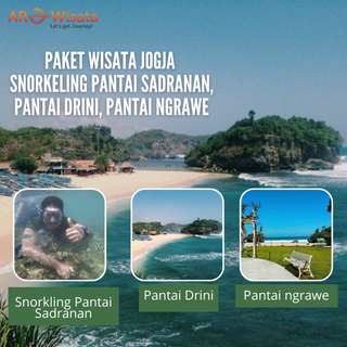 Paket Wisata Jogja Snorkeling Pantai Sadranan, Pantai Drini, Pantai Ngrawe