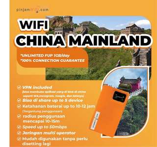 Pinjamwifi: Truly Unlimited 1GB/Hari Wi-Fi - China (Pengambilan Indonesia), Rp 84.000