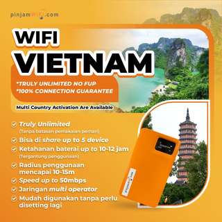 Pinjamwifi: Truly Unlimited Wi-Fi - Vietnam (Pengambilan Indonesia), Rp 63.000