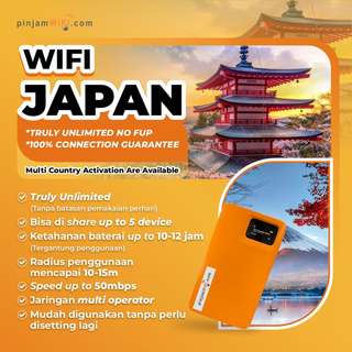 Pinjamwifi: Truly Unlimited Wi-Fi - Jepang (Pengambilan Indonesia), Rp 63.000