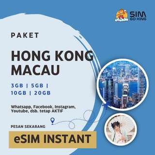 eSIM 5G untuk Hongkong + Makau oleh SIM GO KING, Rp 78.000