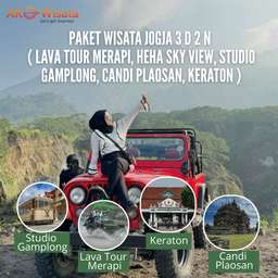 Jogja Tour Package 3D2N (Lava Tour Merapi, Heha Sky View, Gamplong Studio, Plaosan Temple, Palace) By Arowisata, 1.992.488 VND